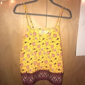 Hollister Floral Aztec Tank Crop Top Shirt
